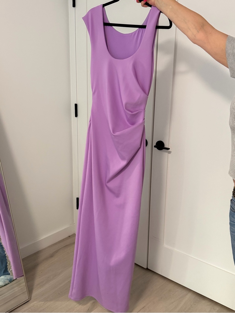 Black Halo Lilac Scoop-Neck Draped Maxi Dress - Picture 3 of 5